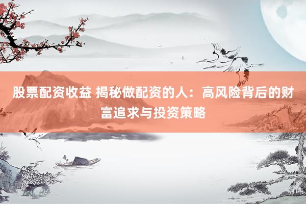 股票配资收益 揭秘做配资的人：高风险背后的财富追求与投资策略