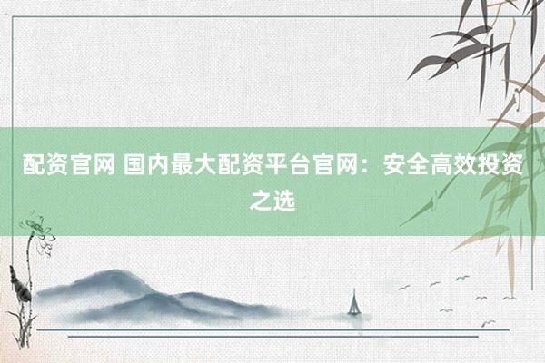 配资官网 国内最大配资平台官网：安全高效投资之选