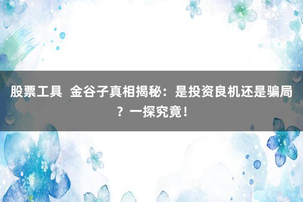 股票工具  金谷子真相揭秘：是投资良机还是骗局？一探究竟！