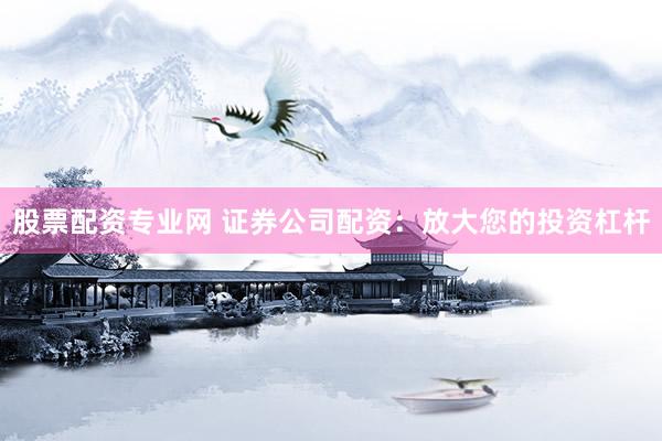股票配资专业网 证券公司配资：放大您的投资杠杆