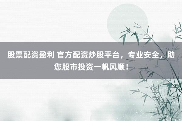 股票配资盈利 官方配资炒股平台，专业安全，助您股市投资一帆风顺！