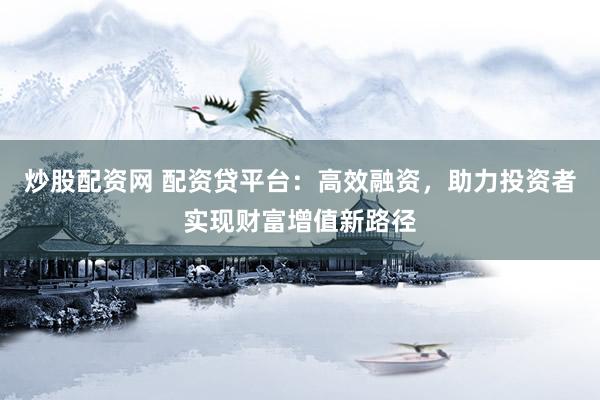 炒股配资网 配资贷平台：高效融资，助力投资者实现财富增值新路径