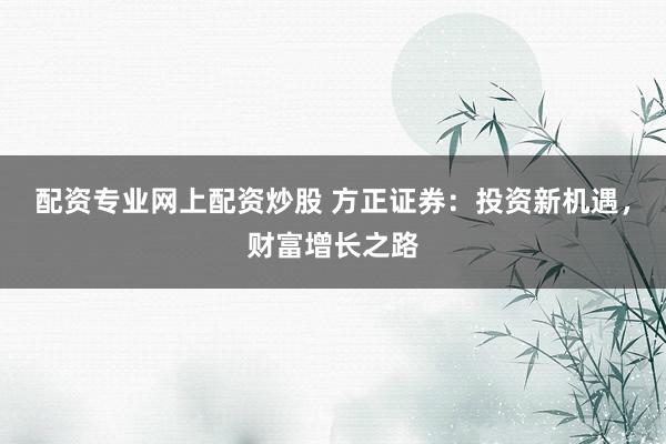 配资专业网上配资炒股 方正证券:投资新机遇,财富增长之路