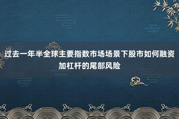 过去一年半全球主要指数市场场景下股市如何融资加杠杆的尾部风险