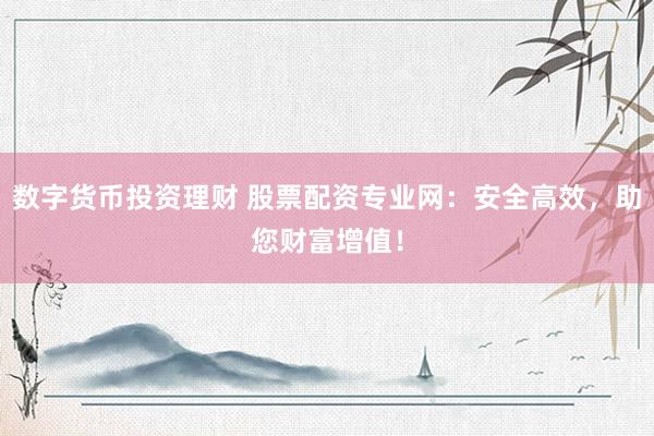 数字货币投资理财 股票配资专业网:安全高效,助您财富增值!