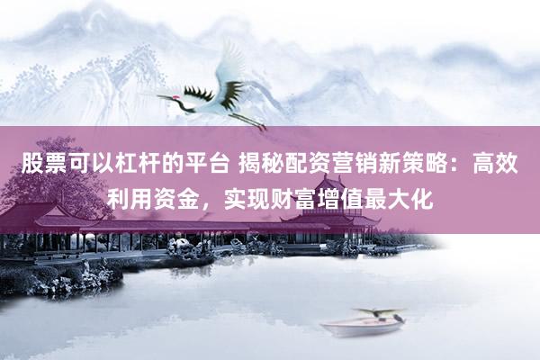 股票可以杠杆的平台 揭秘配资营销新策略：高效利用资金，实现财富增值最大化