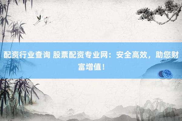 配资行业查询 股票配资专业网：安全高效，助您财富增值！