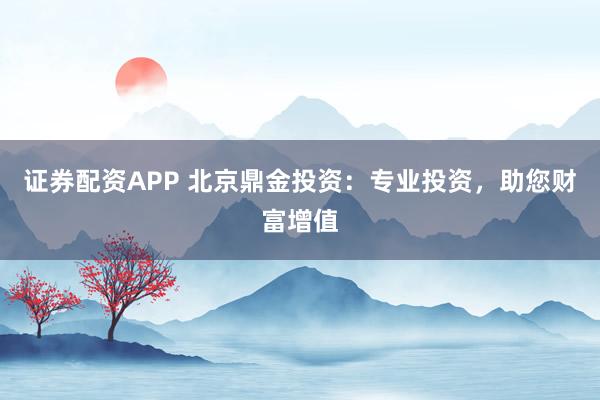 证券配资APP 北京鼎金投资：专业投资，助您财富增值